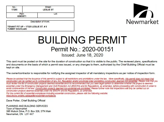 Commercial tenant fit-out permit — Newmarket